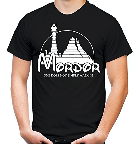 Mordor Männer und Herren T-Shirt | Spruch Vintage Fun Film Geschenk (L, Schwarz) von uglyshirt87