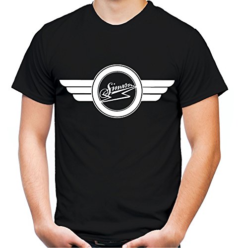 Simson Logo Männer und Herren T-Shirt | Spruch s51 DDR Moped Oldschool Geschenk (M, Schwarz) von uglyshirt87