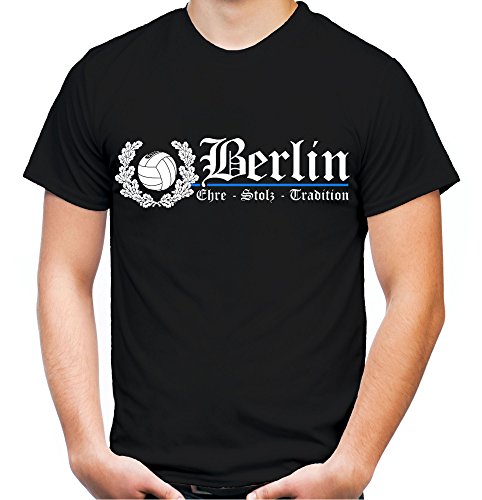 Berlin Ehre & Stolz Männer und Herren T-Shirt | Fussball Ultras City Geschenk | M2 FB (XXXXL, Schwarz) von uglyshirt89