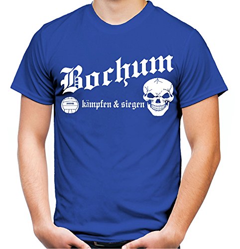 Bochum kämpfen & Siegen Männer und Herren T-Shirt | Fussball Ultras Geschenk | M1 (M, Blau) von uglyshirt89