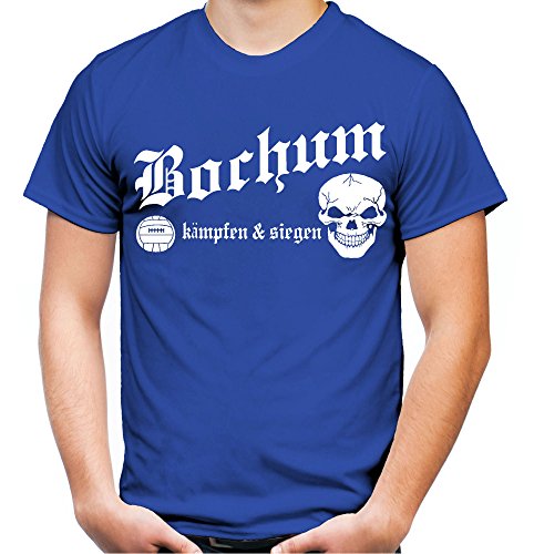 Bochum kämpfen & Siegen Männer und Herren T-Shirt | Fussball Ultras Geschenk | M1 (XXL, Blau) von uglyshirt89