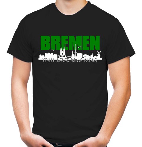 Bremen Skyline T-Shirt | Hansestadt | Weser | Fussball | Ultras | Hemd | Männer | Herrn | Fan (XL) von uglyshirt89