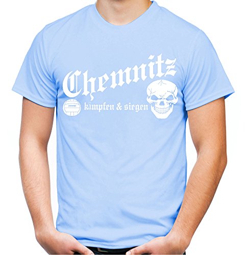 Chemnitz kämpfen & Siegen Männer und Herren T-Shirt | Fussball Ultras Geschenk | M1 (M, Skyblau) von uglyshirt89