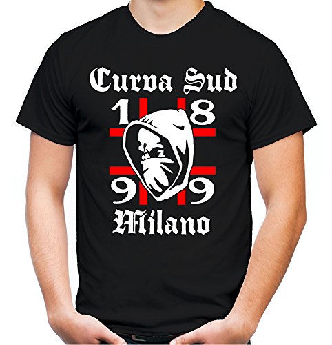 Curva Sud Milano Männer und Herren T-Shirt | Fussball Kleidung Geschenk | M1 (M, Schwarz) von uglyshirt89