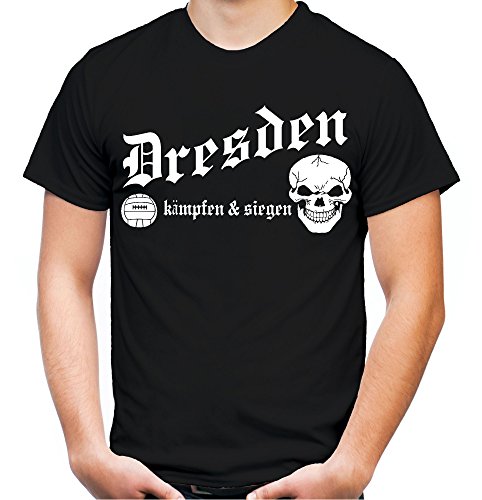 Dresden kämpfen & Siegen Männer und Herren T-Shirt | Fussball Ultras Geschenk | M1 (XXXL, Schwarz) von uglyshirt89