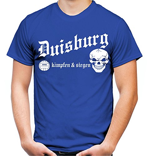 Duisburg kämpfen & Siegen Männer und Herren T-Shirt | Fussball Ultras Geschenk | M1 (XXL, Blau) von uglyshirt89