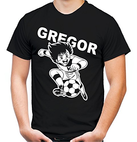 Gregor Männer und Herren T-Shirt | Kickers Fussball Comic 90er Kult (3XL, Schwarz) von uglyshirt89