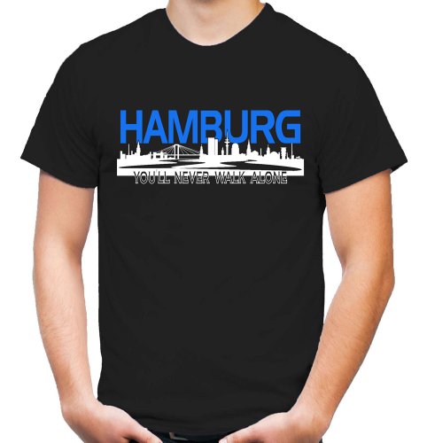 Hamburg Skyline T-Shirt | Fussball | Männer | Elbe | Fan | Herrn | Hansestadt | Trikot | Ultras (S) von uglyshirt89