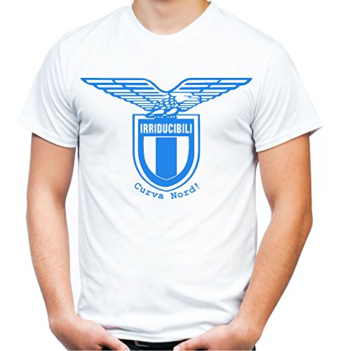 Irriducibili Lazio Männer und Herren T-Shirt | Fussball Ultras Geschenk | M1 FB (L, Weiß) von uglyshirt89