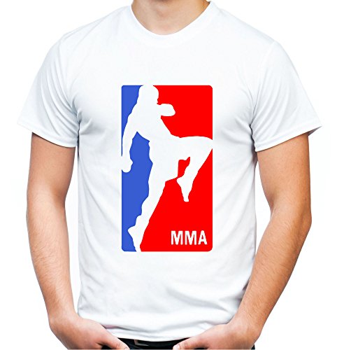 MMA Knie Männer und Herren T-Shirt | Muay Thai Sport Boxing (M, Weiß) von uglyshirt89