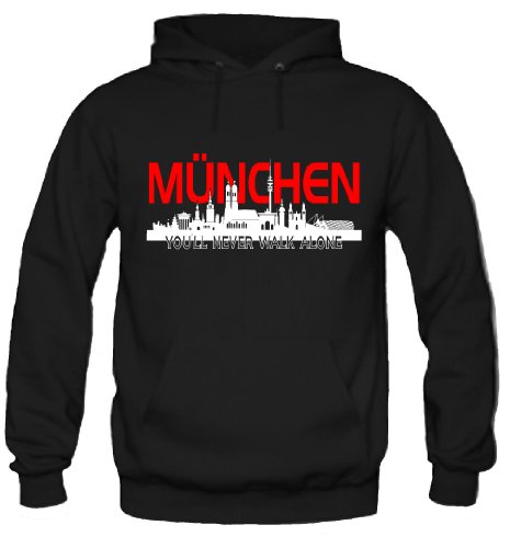 München Skyline Kapuzenpullover | Fussball | Basketball | Bayern | Trikot | Ultras | Männer | Herren | Fanshirt (L) von KIOTEET
