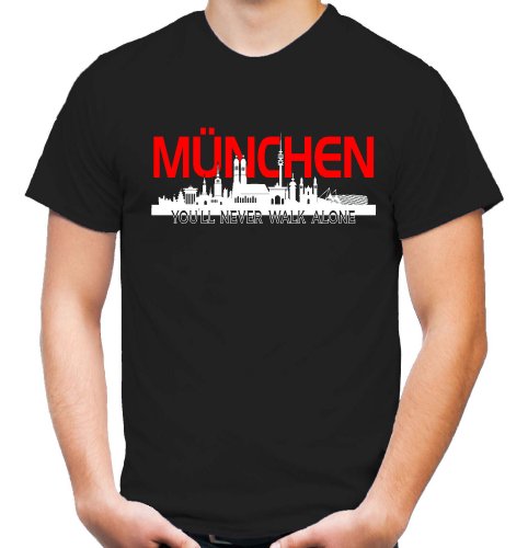 München Skyline T-Shirt | Fussball | Basketball | Bayern | Trikot | Ultras | Männer | Herren | Fanshirt (M) von uglyshirt89