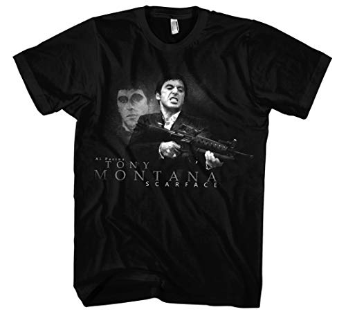 Scarface Männer und Herren T-Shirt | Tony Montana Gangster ||| (S, Schwarz) von Uglyshirt89