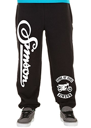 Uglyshirt89 Sons of Suhl Jogginghose | DDR | Osten | Männer | Herrn | Simson | Schwalbe | Wartburg | Trabant | Fun (S, Schwarz) von Uglyshirt89