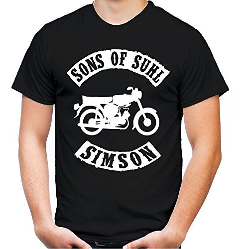Sons of Suhl Männer und Herren T-Shirt | Simson DDR Osten Schwalbe Trabant Wartburg (S, Schwarz) von Uglyshirt89