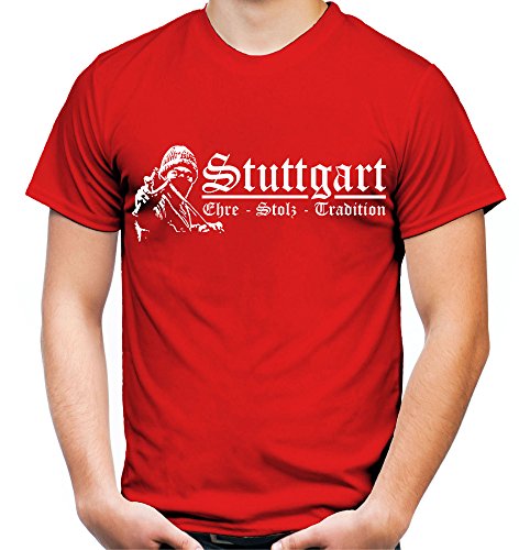Stuttgart Ehre & Stolz Männer und Herren T-Shirt | Fussball Ultras Geschenk | M1 FB (Rot, M) von uglyshirt89