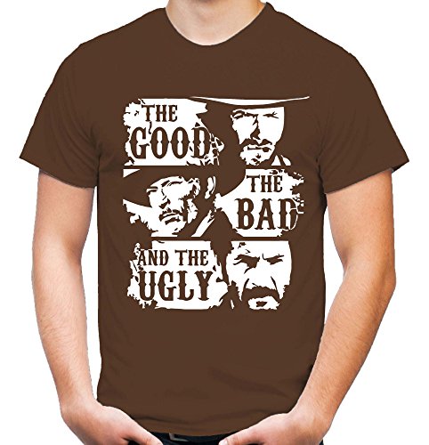 The Good The Bad and The Ugly Männer und Herren T-Shirt | Clint Eastwood Western Kostüm Kult (L, Braun) von uglyshirt89