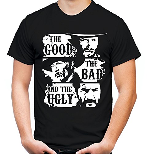 The Good The Bad and The Ugly Männer und Herren T-Shirt | Clint Eastwood Western Kostüm Kult (L, Schwarz) von uglyshirt89