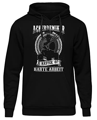 Uglyshirt89 Ackerdemiker Herren Kapuzenpullover | Bauer Pullover - Landwirt Hoodie Herren - Traktor - Spruch - Landwirt Geschenk | Schwarz (XXL) von Uglyshirt89