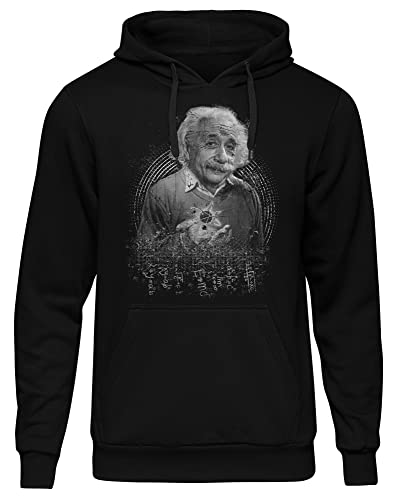 Uglyshirt Albert Einstein Herren Kapuzenpullover | Chemiker Hoodie Mathe Pullover Lustig Physiker Chemie Physik Wissenschaft Mathematik | M3 Schwarz (3XL) von Uglyshirt
