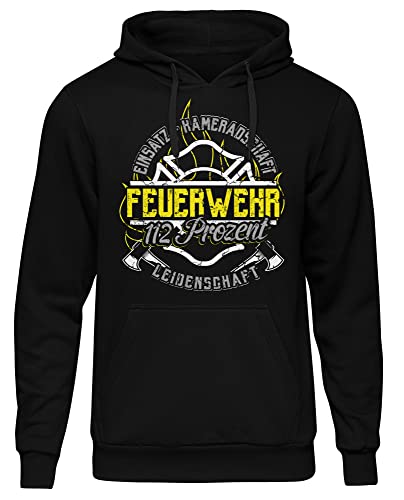 uglyshirt89 Feuerwehr Herren Kapuzenpullover| Held Hero FFW - Feuerwehr Pullover - Freiwillige Feuerwehr - Feuerwehr Geschenke - Firefighter - Hoodie | M10 Schwarz (M) von uglyshirt89