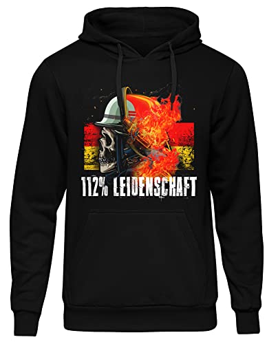 Uglyshirt89 Feuerwehr Herren Kapuzenpullover| Held Hero FFW - Feuerwehr Pullover - Freiwillige Feuerwehr - Feuerwehr Geschenke - Firefighter - Hoodie | M11 Schwarz (L) von Uglyshirt89
