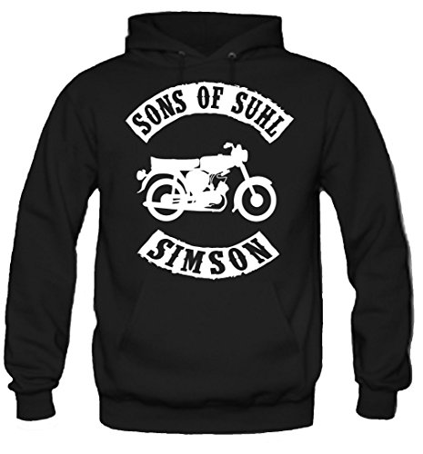 uglyshirt89 Sons of Suhl Kapuzenpullover | DDR | Osten | Männer | Herrn | Simson | Schwalbe | Wartburg | Trabant | Fun (XL, Schwarz) von uglyshirt89