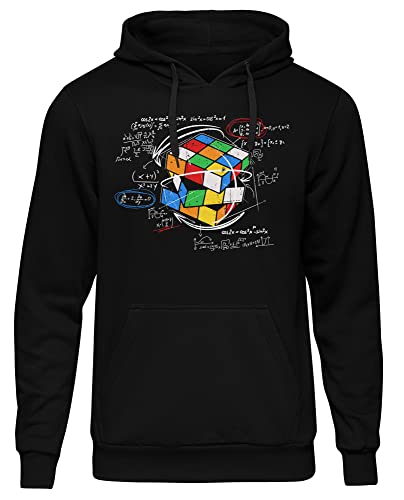 Uglyshirt89 Zauberwürfel Herren Kapuzenpullover | Magic Cube - Sheldon Cooper Hoodie - Physik Pullover - Wissenschaft | M2 Schwarz (S) von Uglyshirt89