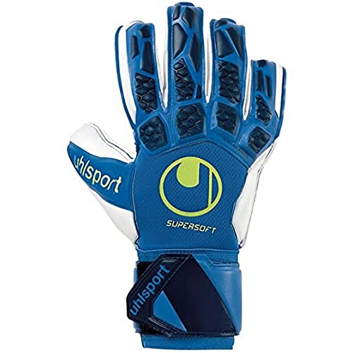 Uhlsport Herren Hyperact Supersoft Torwarthandschuhe, Night Blau/Weiß/Fluo Gelb, 9.5 von uhlsport