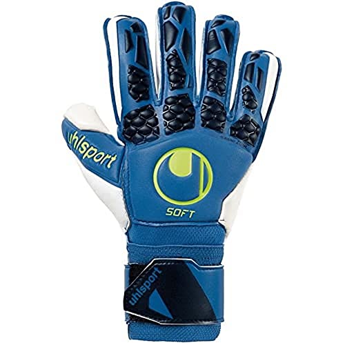 Uhlsport Herren Hyperact Soft Flex Frame Torwarthandschuhe, Night Blau/Weiß/Fluo Gelb, 4 von uhlsport