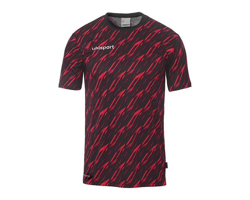 uhlsport T-Shirt Trainings-Shirt Progressive 28 (100% rec. Polyester) schwarz/rot von uhlsport