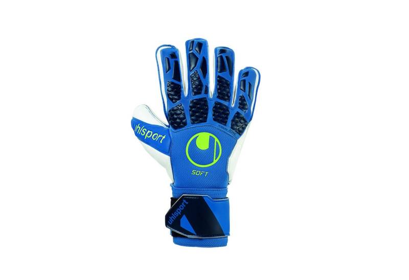 uhlsport Torwarthandschuhe HYPERACT SOFT PRO NIGHT BLAU/WEIß/FLUO GELB von uhlsport
