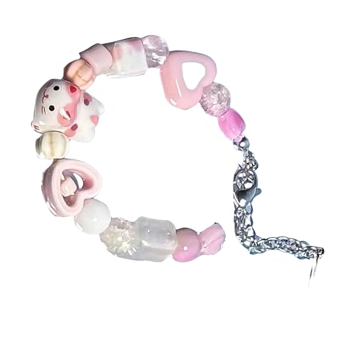 uikios Buntes Perlenarmband, verstellbares Armband, leichter Schmuck für Frauen, Perlenzubehör für empfindliche Haut, 10*10*3cm, Gemischte Materialien von uikios