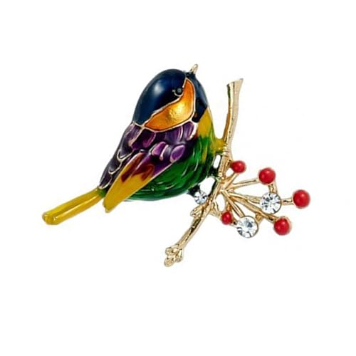 uikios Elegante stabile Spatzen-Brosche aus Legierung mit Strass-Details, Ornament für modische Frauen und besondere Anlässe, 4.1x3.7cm, Metall von uikios