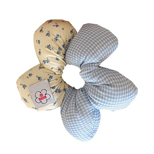 uikios Eleganter Haargummi mit Blumenmuster für Damen, weicher elastischer Stoff, Kopfbedeckung, übertriebene Blumen-Haargummis für Studenten von uikios