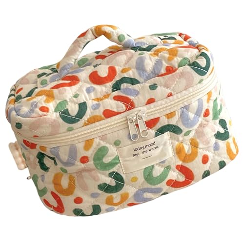 uikios Farbenfrohe, schöne Kosmetik-Organizer, stilvolle Aufbewahrungstasche für Make-up und Werkzeuge, mit großer Öffnung für den täglichen Gebrauch von uikios