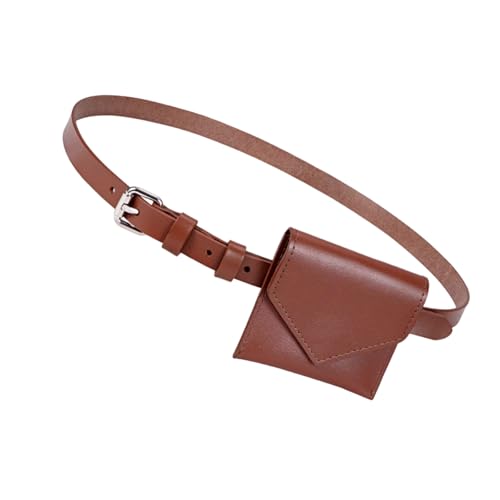 uikios Koreanische Stile, modische kleine Hüfttasche für Damen, PU-Leder, Gürteltaschen mit stilvollem Design und mehreren Fächern, braun, 10*9 von uikios