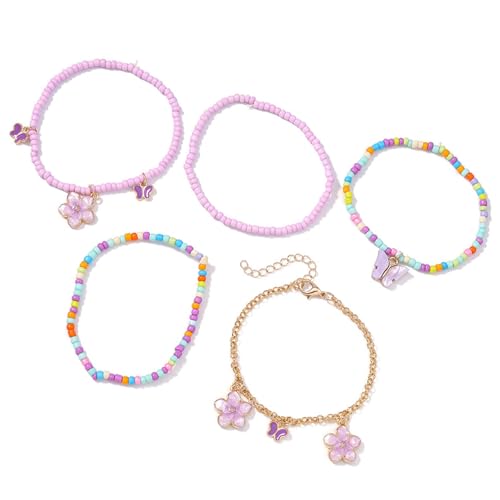 uikios Verstellbares Perlenarmband, bunt, modisch, für Partys, Handgelenk, Schmuck, Perlenstruktur, geeignet für Damen, 5 Stück, as pics show, Mi Zhu uikios Verstellbares Perlenarmband, bunt, modisch, für Partys, Handgelenk, Schmuck, Perlenstruktur, geeignet für Damen, 5 Stück, as pics show, Mi Zhu von uikios