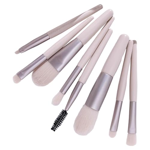 ulafbwur Blending-Pinsel-Set, weiche Borsten, Make-up für Anfänger, Grundierung, Blush, Lippen, Nase, Schatten, Lidschatten, Augenbrauen, Wimpern, Profi, Beige, 8 Stück von ulafbwur