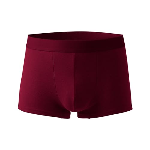 ulafbwur Herren-Winter-Boxershorts, kältebeständig, U-konvex, weiche Wärmespeicherung, Herren-Unterhose Weinrot M von ulafbwur