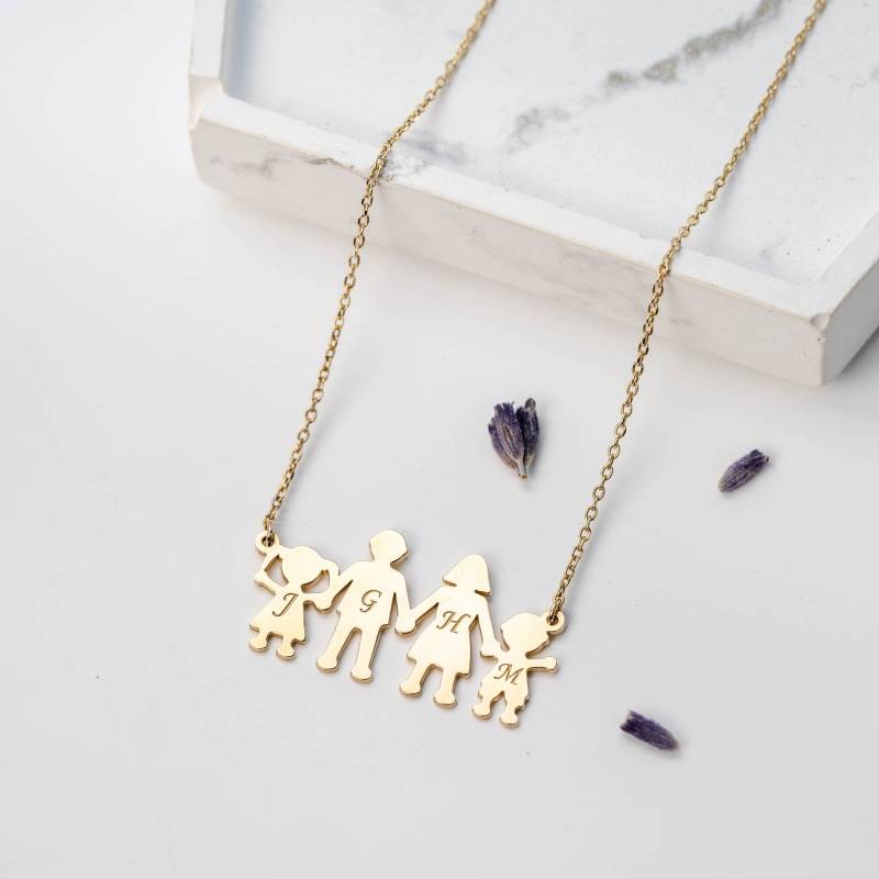 Familie Halskette Personalisierte Geschenk Für Mama - Benutzerdefinierte Kinder Initialen Gravur Sterling Silber Weihnachtsgeschenk Sn00005 von KyklosWorkshop