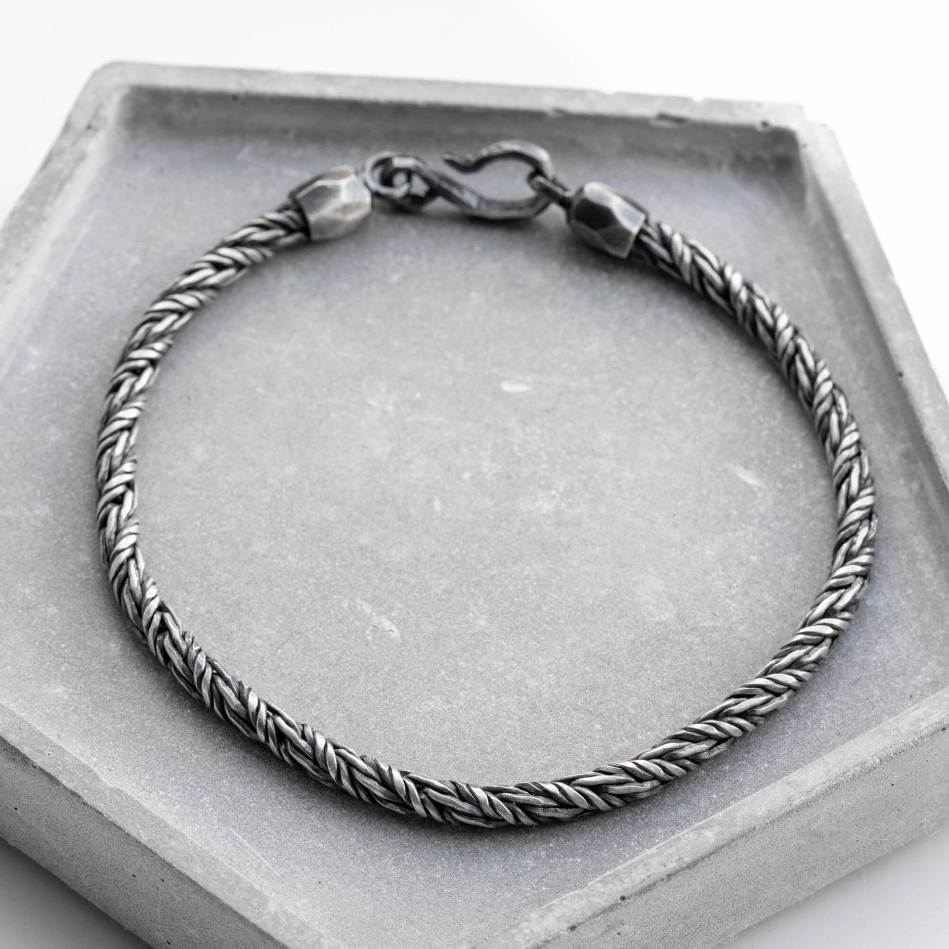 Silber Männer Kettenarmband Oxidiert - Dicke Runde Kette Sterling Schmuck Geburtstagsgeschenk Für Ihn Und Mann Sb00074 von ulalajewels