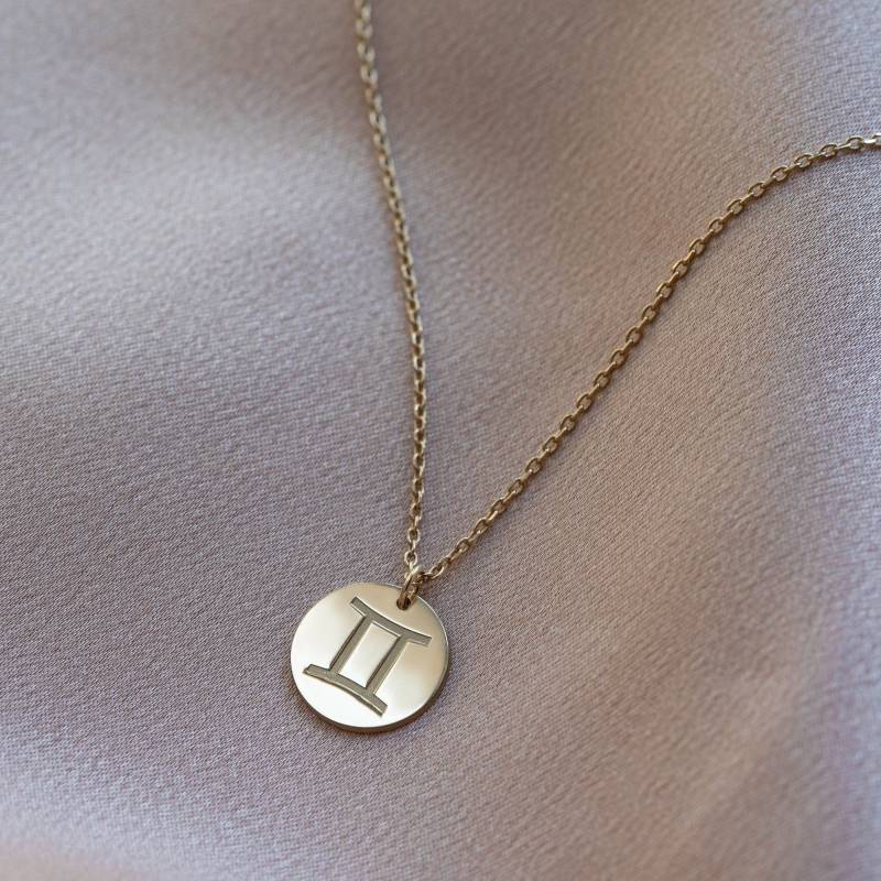 Zodiac Halskette Personalisierte Stern Astrologie Sterling Silber - Geburtstag Zeichen Disc Anhänger Geschenk Für Sie Sn00022 von KyklosWorkshop