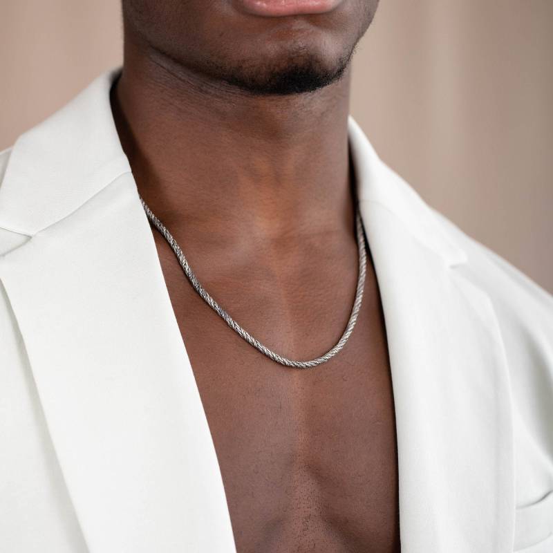 sterling Silber Kette Halskette Männer Breit Schwarz Oxidiert - Klobige Dicke Runde Maskuline Weihnachtsgeschenk Für Ihn Sn00176 von KyklosWorkshop