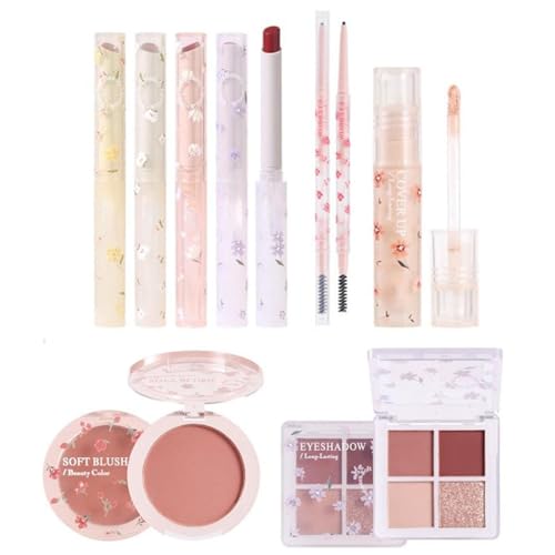 8-teiliges Korean Makeup Set, Make-up-Set, Make Up Set,Make-up-Set Für Damen,Umfasst Lippenstift,Rouge,Lidschattenpalette,Korean Make Up Set,Make Up Set Für Teenager,Augenbrauenstift,Concealer Stif von ulapithi