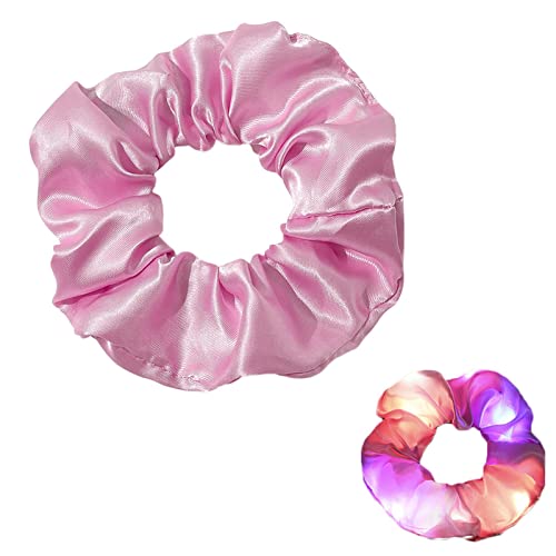 Haargummi Haare Ringe Damen Pferdeschwanz Halter Hairband Haarband Hair Haargummis LED Licht Scrunchies Glänzende Holographische Satin Gummiband Seil Weiche Süße Haarschmuck Im Dunkeln Party Zubehör von ulapithi