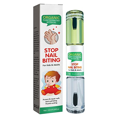 NAIL BITE Spray Gegen Nägelkauen No Bite Nagellack Gegen Nägelkauen, Bittere Tinktur Gegen Fingernägel Kauen Mit Doppelkopf-Design Quit Nail Biting Daumenlutschen Stop Polish Sicher Für Kinder 10 l von ulapithi