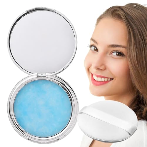 Oil Control Face Pressed Powder, Jelly Gesichts-Make-up-Fixierpuder, Puder Makeup Gesichtspuder Damen, Glättet Mattes Fixierpuder, Minimiert Poren Und Feine Linien, Langanhaltendes Finish von ulapithi