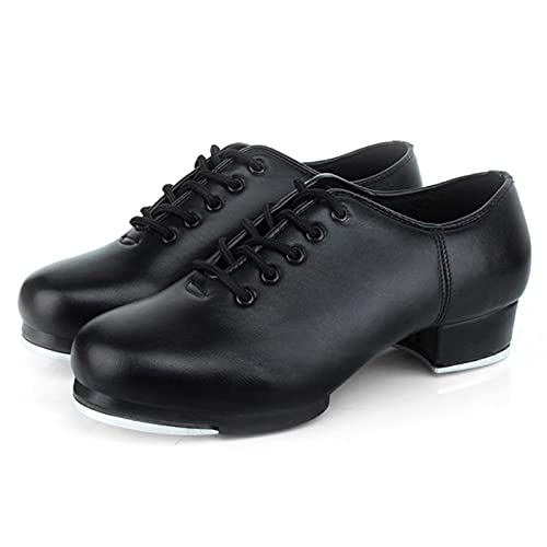 Steppschuhe Tap Stepp Schuhe Jazz Stepptanz Schuhe Jazz Tap Dance Schuhe, Ledermaterial Steppschuhe Damen Split Sole Jazz Stepptanzschuhe Erwachsene/Unisex Schnürschuhe Damen von ulapithi