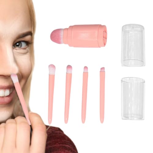 ulapithi Reise-Make-up-Pinsel,Reise-Make-up-Pinsel-Set,Gesichtskosmetikpinsel 5-in-1 Mini-süßer Make-up-Pinsel - All-in-1-Mini-Set, tragbare Gesichtskosmetikpinsel für Lidschatten, Augenbrauen, von ulapithi